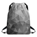 Grey Polygonal Geometric Print Drawstring Backpack