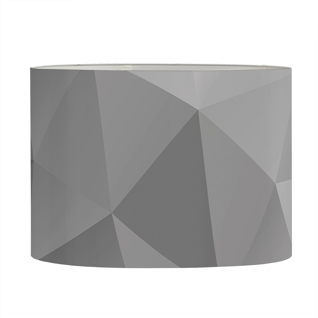 Grey Polygonal Geometric Print Drum Lamp Shade