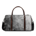 Grey Polygonal Geometric Print Duffle Bag