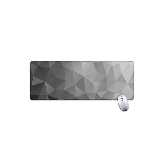Grey Polygonal Geometric Print Extended Mouse Pad