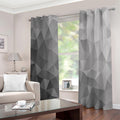 Grey Polygonal Geometric Print Extra Wide Grommet Curtains