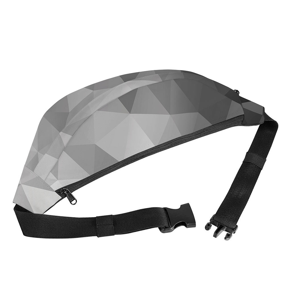 Grey Polygonal Geometric Print Fanny Pack