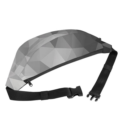 Grey Polygonal Geometric Print Fanny Pack