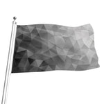 Grey Polygonal Geometric Print Flag