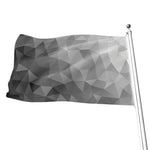 Grey Polygonal Geometric Print Flag