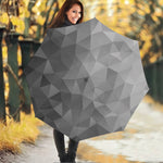 Grey Polygonal Geometric Print Foldable Umbrella