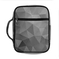 Grey Polygonal Geometric Print Front Pocket Bible Bag