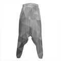 Grey Polygonal Geometric Print Hammer Pants
