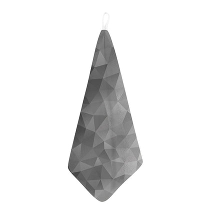 Grey Polygonal Geometric Print Hand Towel