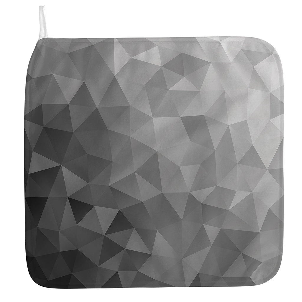 Grey Polygonal Geometric Print Hand Towel