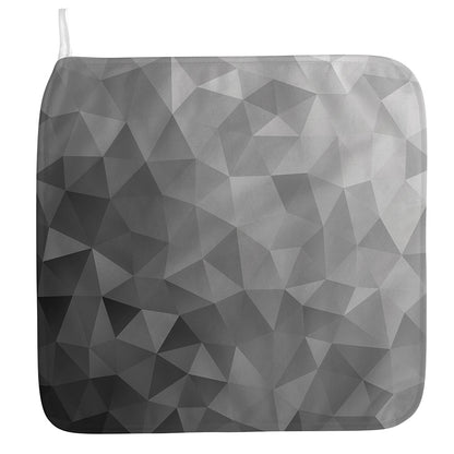 Grey Polygonal Geometric Print Hand Towel