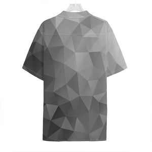 Grey Polygonal Geometric Print Hawaiian Shirt