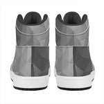 Grey Polygonal Geometric Print High Top Leather Sneakers