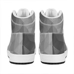 Grey Polygonal Geometric Print High Top Leather Sneakers