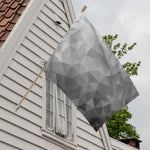 Grey Polygonal Geometric Print House Flag