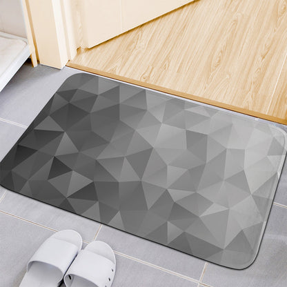 Grey Polygonal Geometric Print Indoor Door Mat