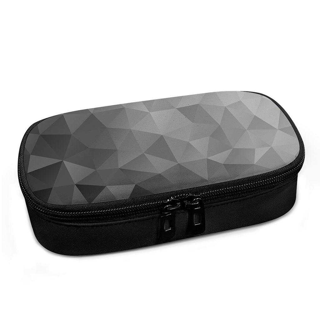 Grey Polygonal Geometric Print Insulin Cooler Travel Case