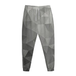 Grey Polygonal Geometric Print Jogger Pants