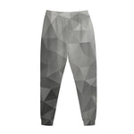 Grey Polygonal Geometric Print Jogger Pants