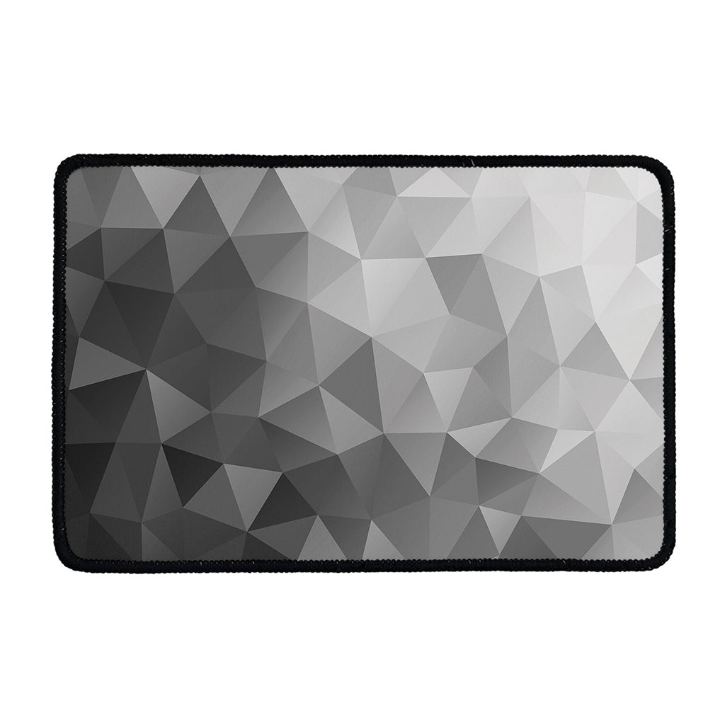 Grey Polygonal Geometric Print Kitchen Mat