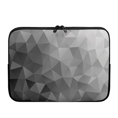 Grey Polygonal Geometric Print Laptop Sleeve