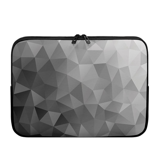 Grey Polygonal Geometric Print Laptop Sleeve