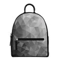 Grey Polygonal Geometric Print Leather Backpack