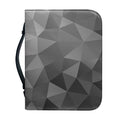 Grey Polygonal Geometric Print Leather Bible Cover