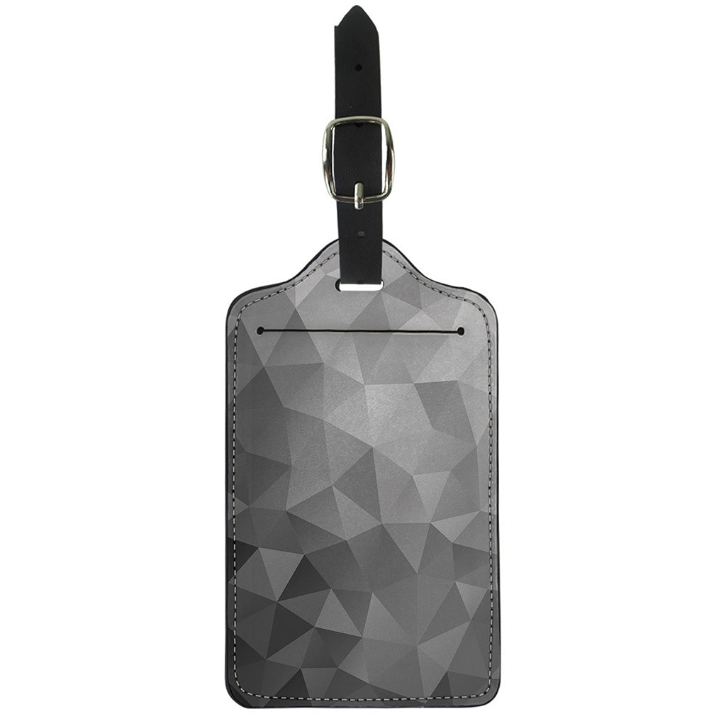 Grey Polygonal Geometric Print Luggage Tag