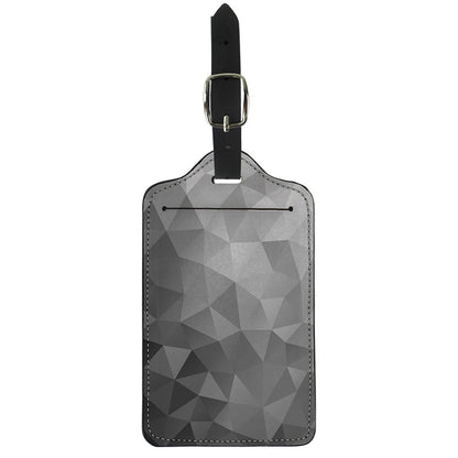 Grey Polygonal Geometric Print Luggage Tag