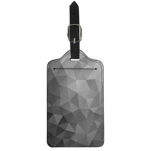 Grey Polygonal Geometric Print Luggage Tag