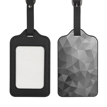 Grey Polygonal Geometric Print Luggage Tag