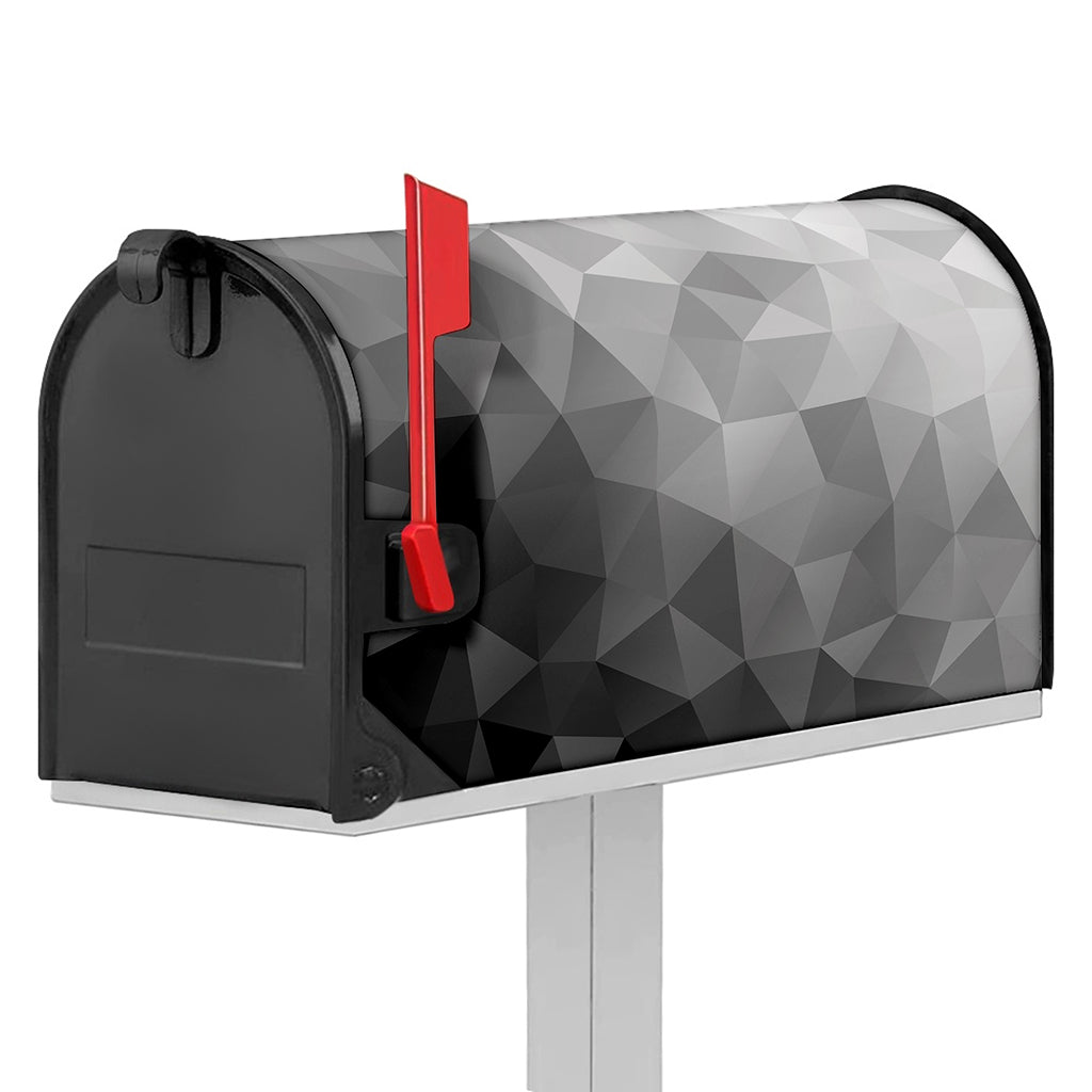 Grey Polygonal Geometric Print Mailbox Cover