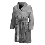 Grey Polygonal Geometric Print Men's Bathrobe