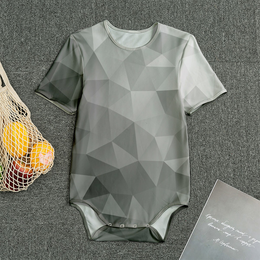 Grey Polygonal Geometric Print Men's Bodysuit