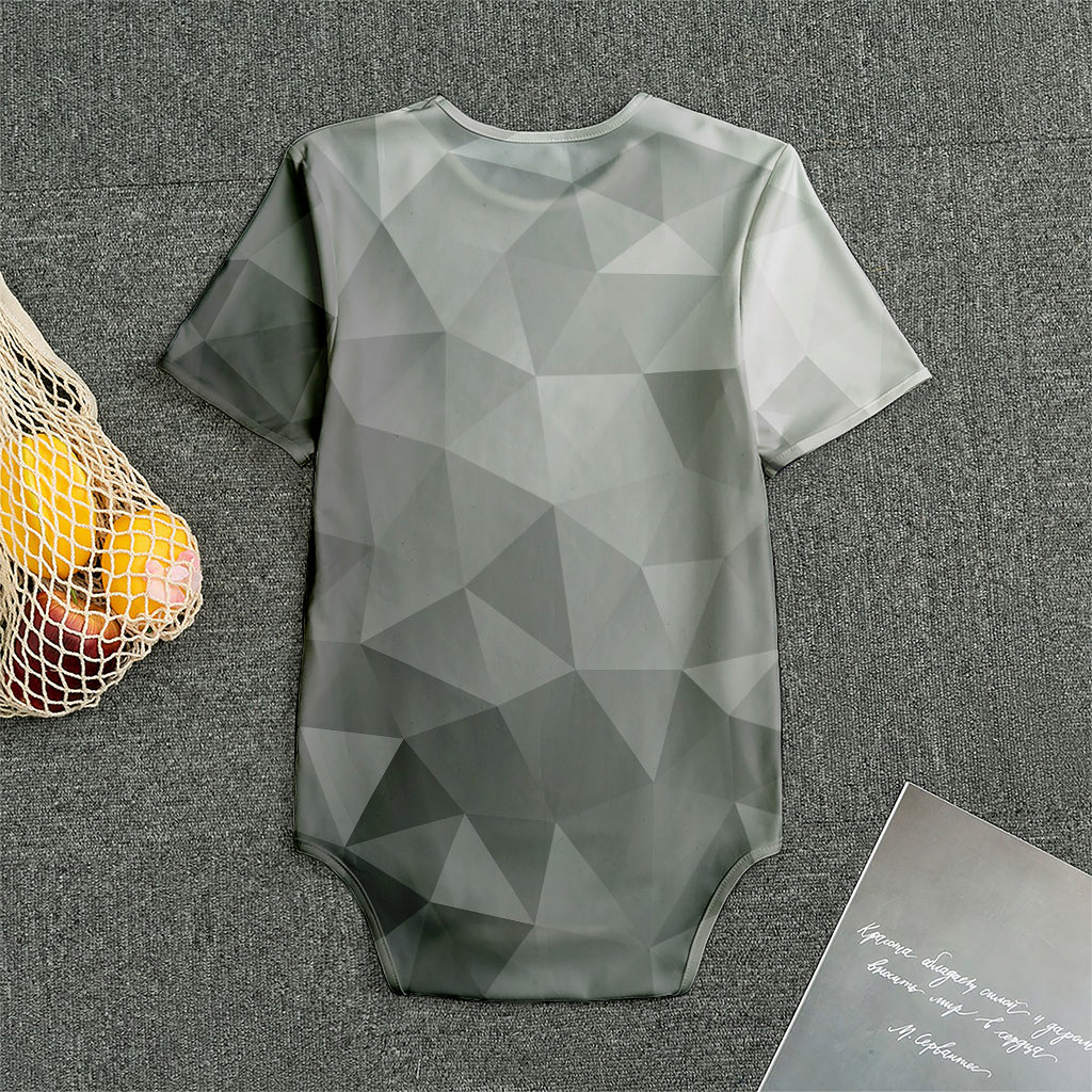 Grey Polygonal Geometric Print Men's Bodysuit