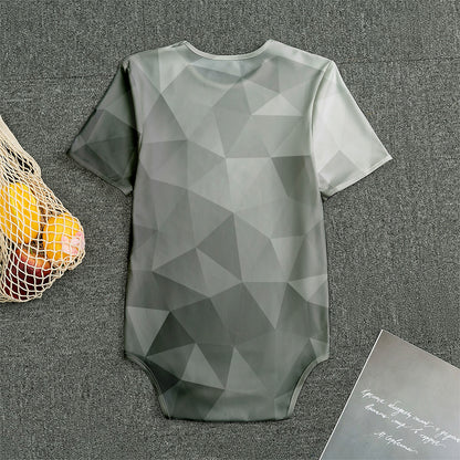 Grey Polygonal Geometric Print Men's Bodysuit