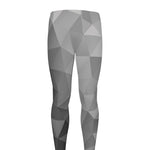 Grey Polygonal Geometric Print Men's leggings
