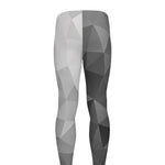 Grey Polygonal Geometric Print Men's leggings