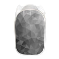 Grey Polygonal Geometric Print Mesh Laundry Hamper