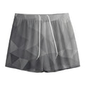 Grey Polygonal Geometric Print Mesh Shorts