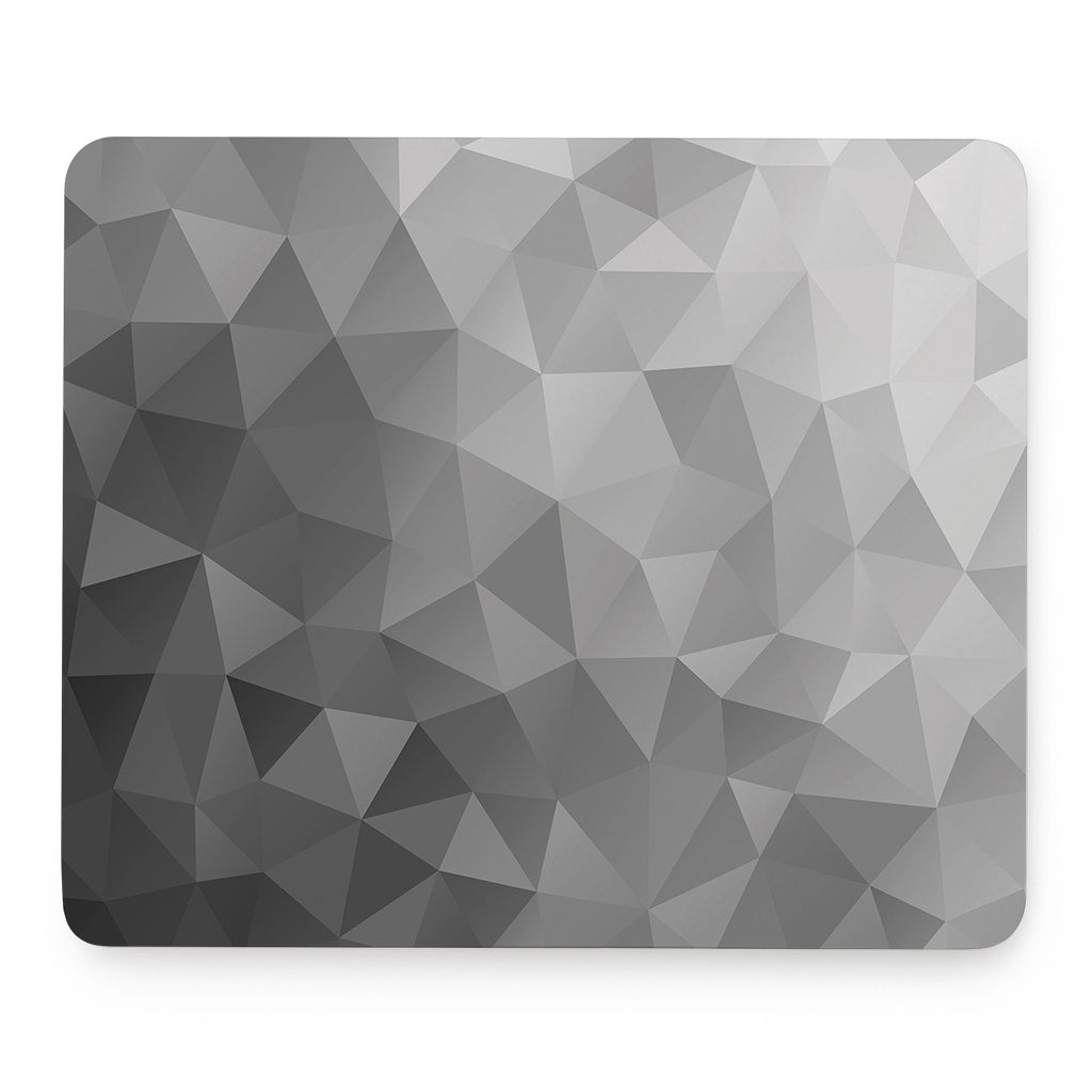 Grey Polygonal Geometric Print Mouse Pad