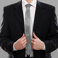 Grey Polygonal Geometric Print Necktie