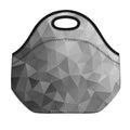Grey Polygonal Geometric Print Neoprene Lunch Bag
