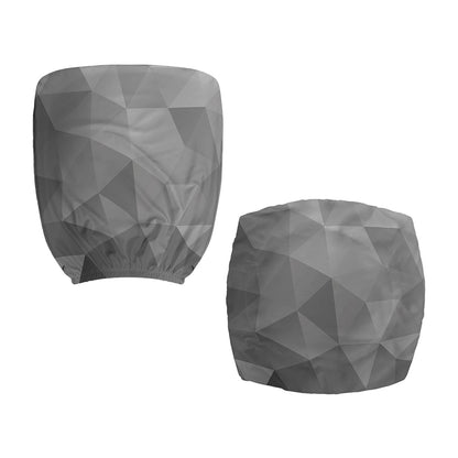 Grey Polygonal Geometric Print Office Chair Cover