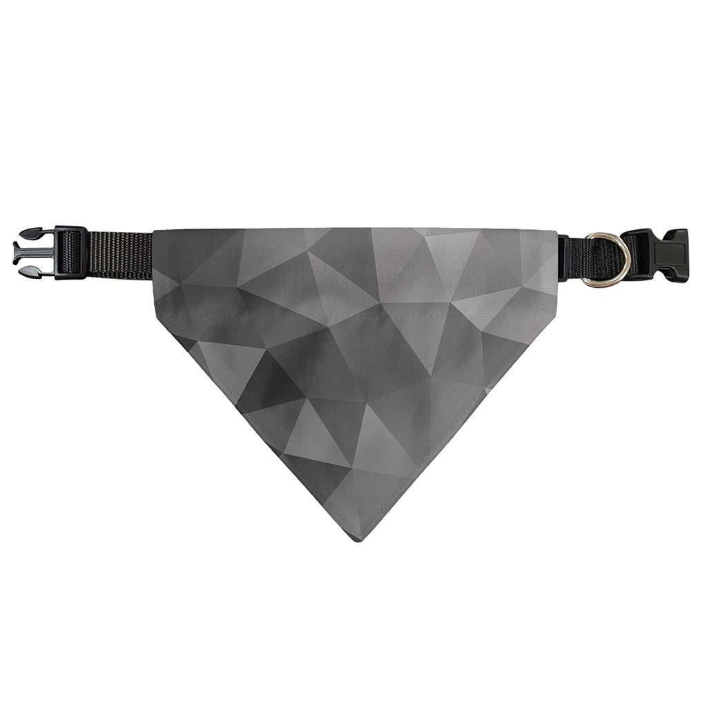 Grey Polygonal Geometric Print Over The Collar Dog Bandana