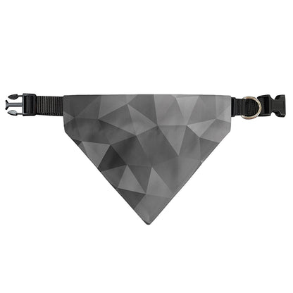 Grey Polygonal Geometric Print Over The Collar Dog Bandana