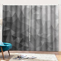 Grey Polygonal Geometric Print Pencil Pleat Curtains