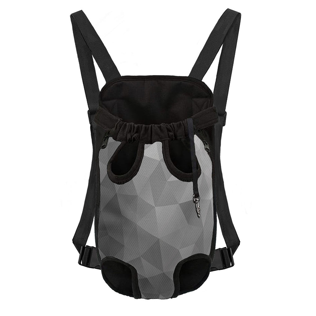 Grey Polygonal Geometric Print Pet Carrier Backpack