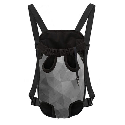 Grey Polygonal Geometric Print Pet Carrier Backpack